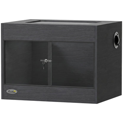 PawHut Reptile Terrarium, Reptile Vivarium with  Glass Doors, Secure Lock, Top Ventilation for Snake, Gecko, 60x45x45cm, Black