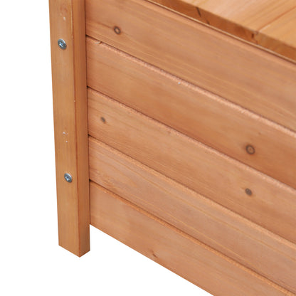 Outsunny Two-Seater Garden Storage Bench - Natural