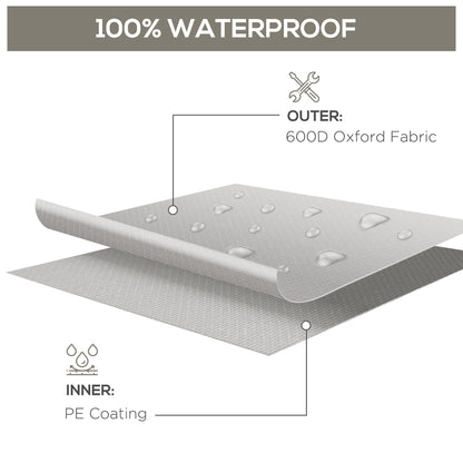 Outsunny Outdoor Garden Furniture Cover Waterproof, Anti-UV 600D Heavy Duty Oxford Fabric Patio Furniture Cover for Rectangular Sofa Table Set, Grey, 210 x 140 x 80 cm
