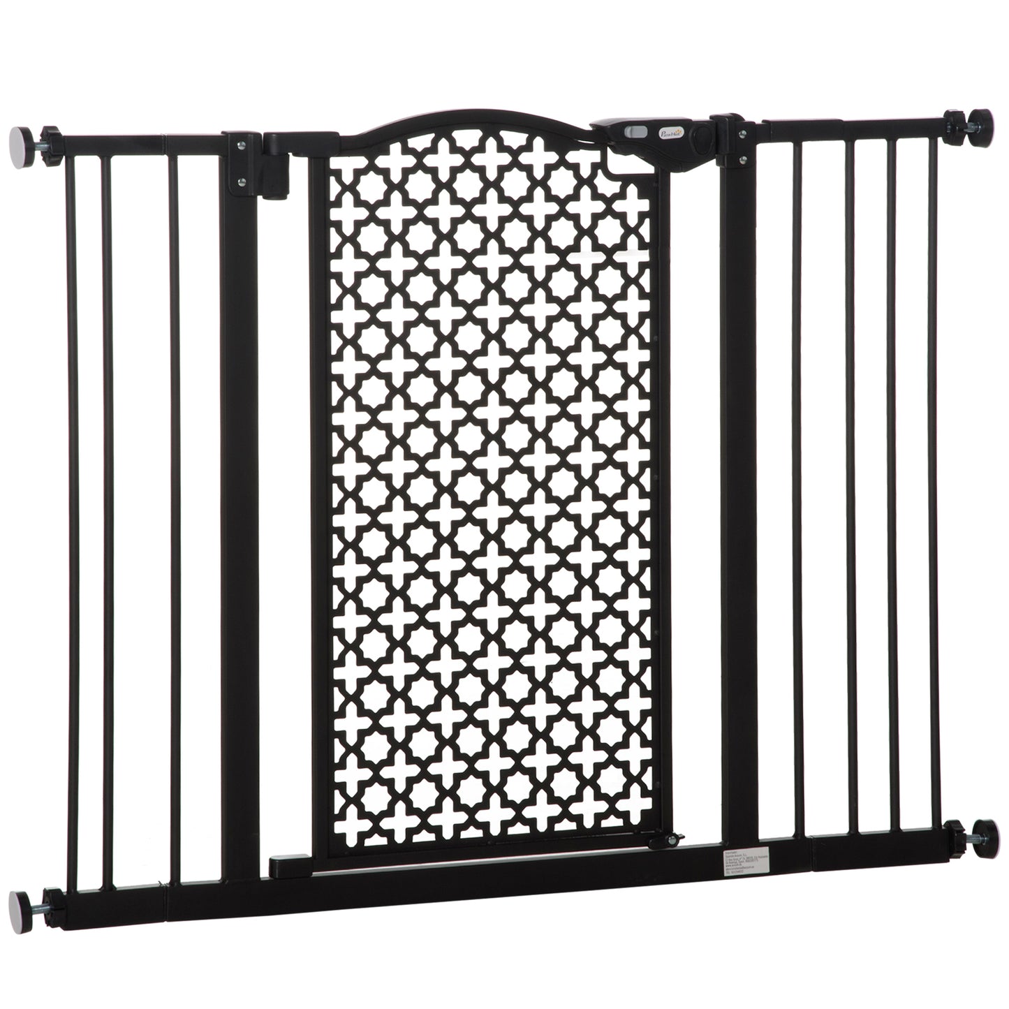 PawHut 74-105cm Pet Safety Gate Stair Barrier, with Auto Close, Double Locking - Black--ChewyGames-ChewyGames