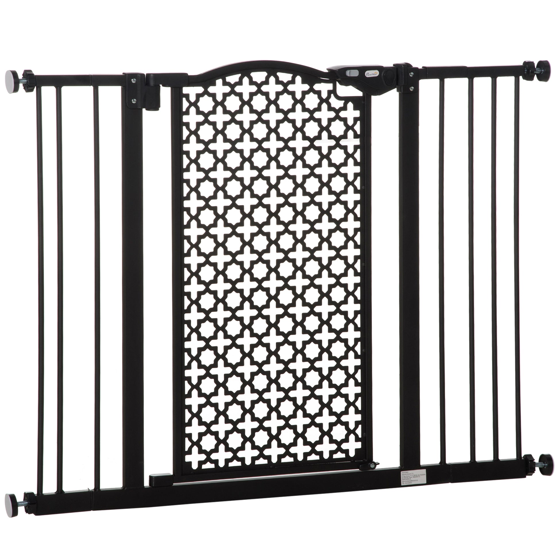 PawHut 74-105cm Pet Safety Gate Stair Barrier, with Auto Close, Double Locking - Black--ChewyGames-ChewyGames