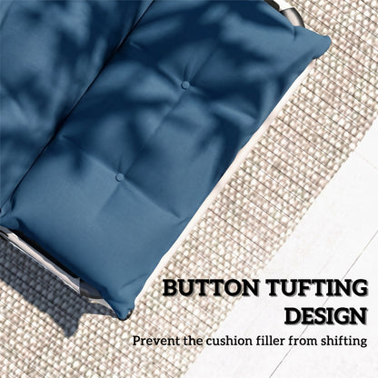 Outsunny Set of Two 190 x 56cm Sun Lounger Cushions - Navy Blue
