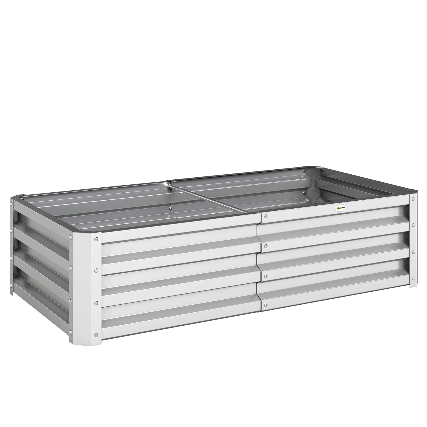 Outsunny Raised Beds for Garden, Galvanized Outdoor Planters, for Herbs and Vegetables, Use for Patio, Backyard, Balcony, Silver