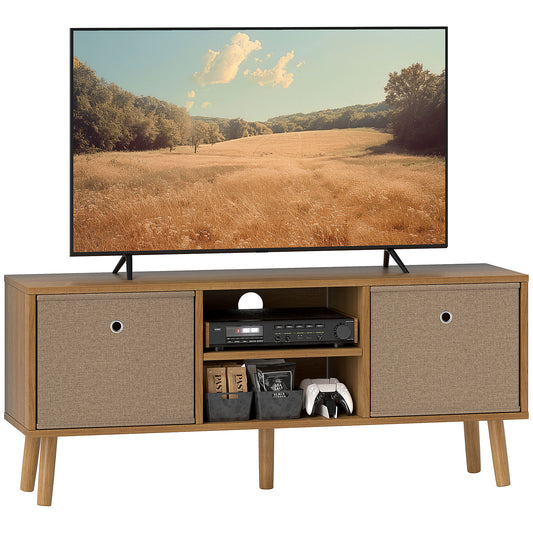 HOMCOM TV Cabinet Stand Unit for TVs up to 50'' with Foldable Drawers, Entertainment Centre for Living Room Brown--ChewyGames-ChewyGames
