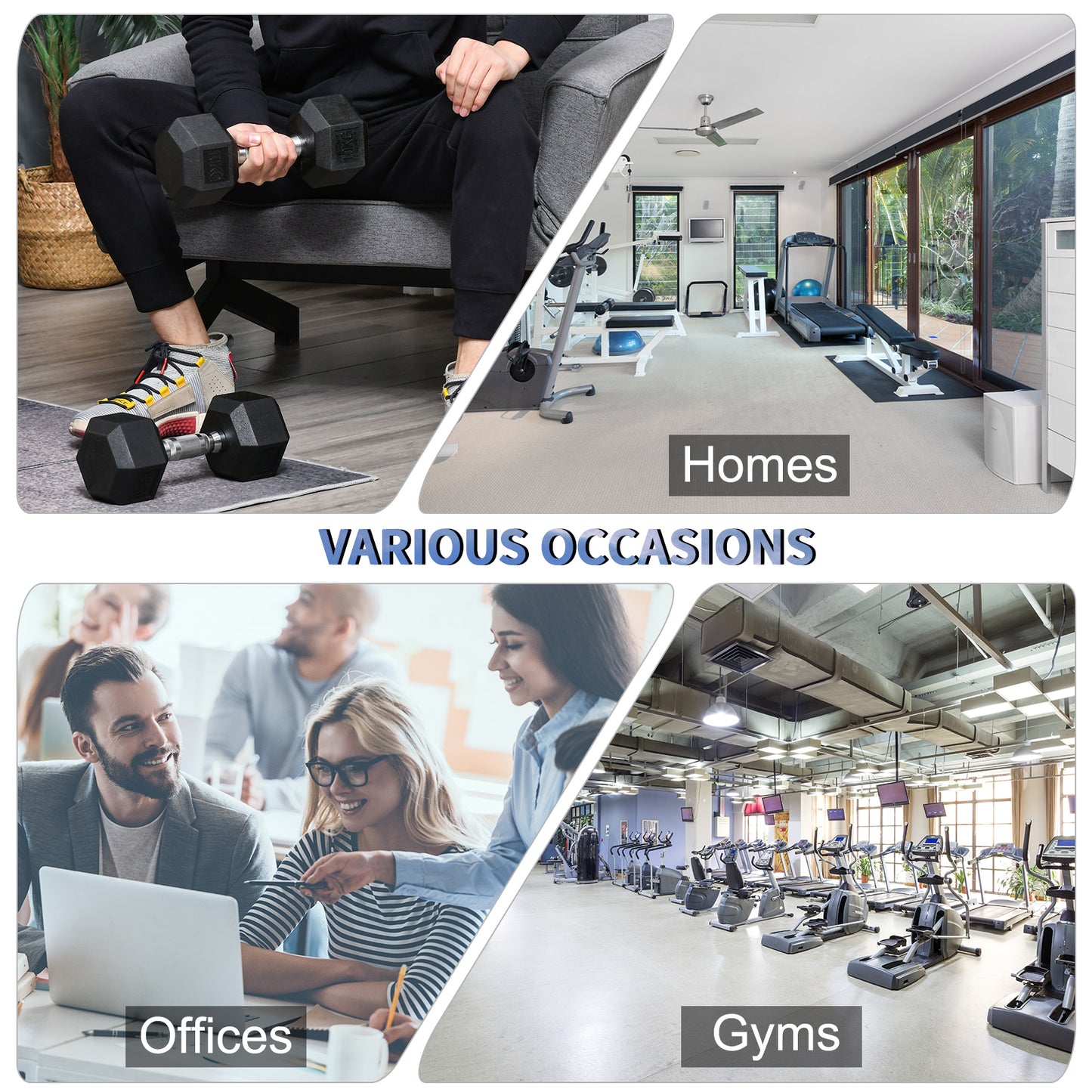 HOMCOM 2x10kg Hex Dumbbells Set Rubber Dumbbells Weight Lifting Equipment Fitnes