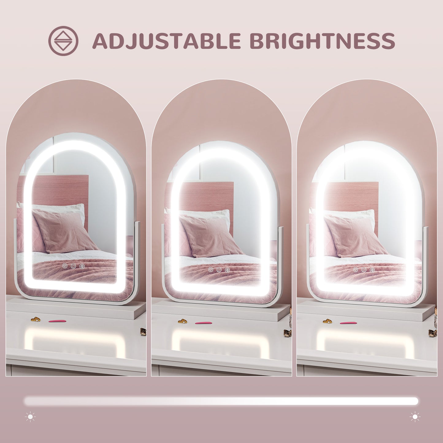 HOMCOM 33 x 44.5cm LED Vanity Mirror - White