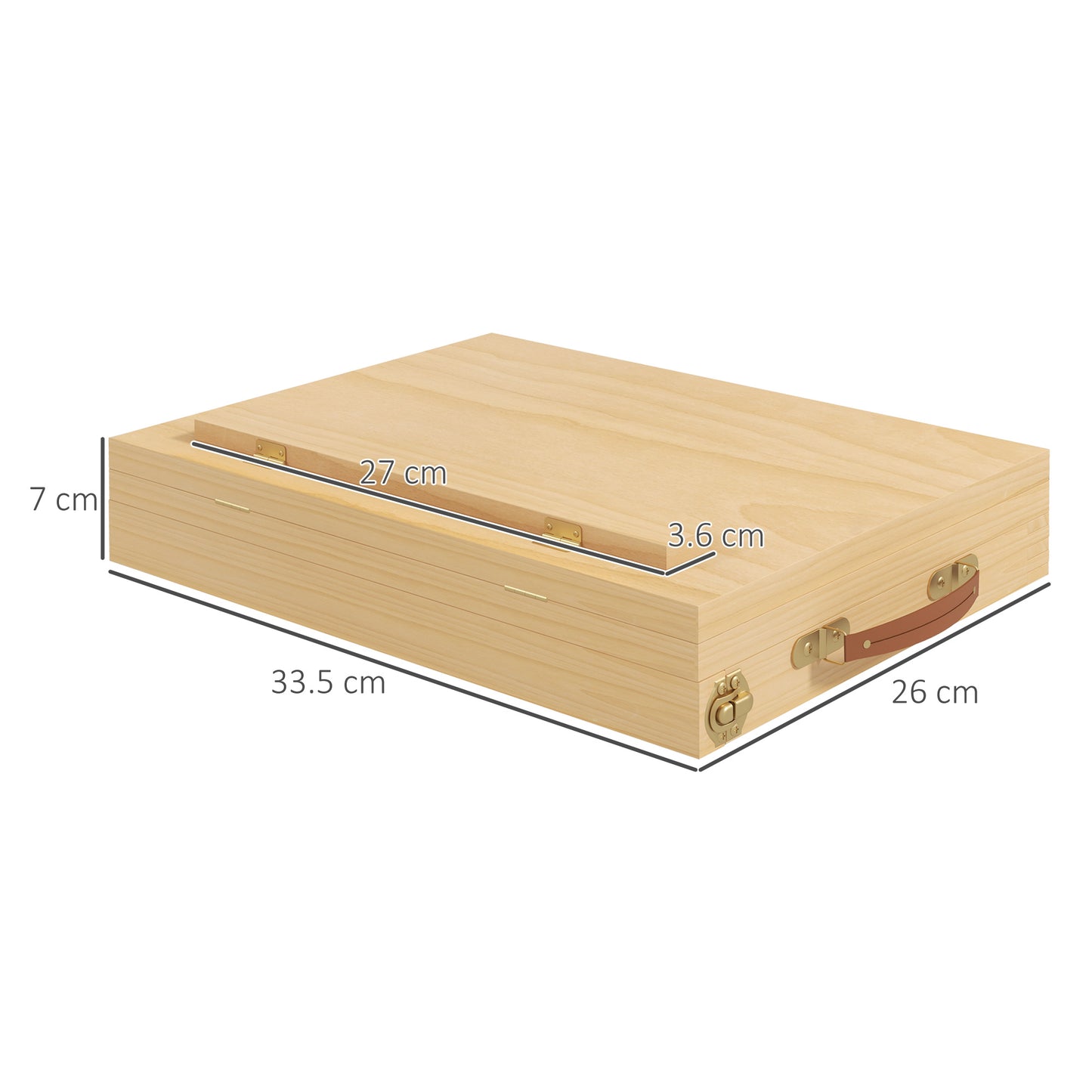 Vinsetto Wooden Table Easel Box with Storage Portable Folding Artist Easel, Natural