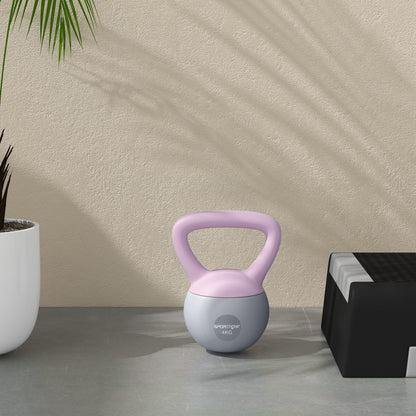 SPORTNOW 4KG Soft Kettlebell, Kettle Bell with Non-Slip Handle for Home Gym, Weight Lifting, Strength Training, Purple/Grey