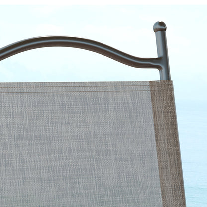 Outsunny Set of Two Folding Garden Chairs, with Fabric Mesh Seats - Mixed Brown