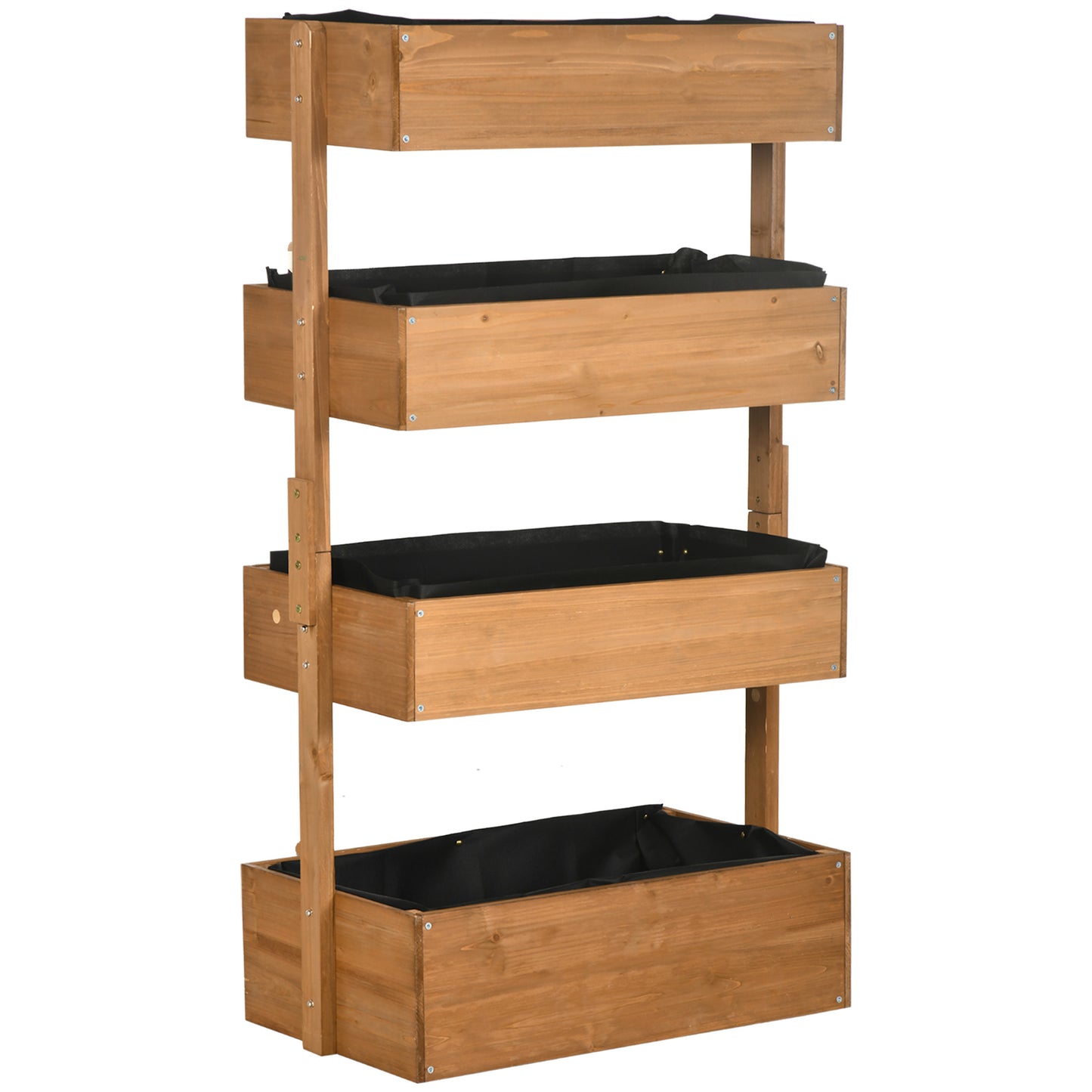 Outsunny Four-Tier Basket Wooden Plant Stand - Orange--ChewyGames-ChewyGames