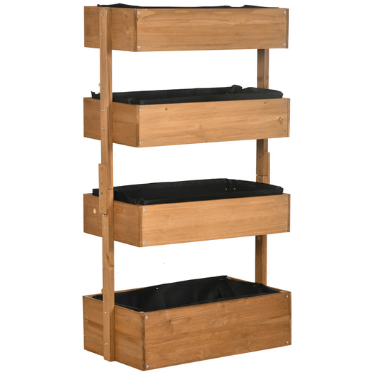 Outsunny Four-Tier Basket Wooden Plant Stand - Orange--ChewyGames-ChewyGames