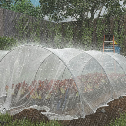 Outsunny 4 x 6m Waterproof Tarpaulin, Heavy Duty 140GSM Tear-Resistant PE Tarp with Reinforced Grommets, UV Protected Cover