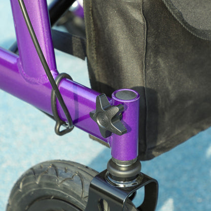 HOMCOM Folding Adjustable Rollator with Dual Brakes & 6 Adjustable Handle Heights for Seniors Purple