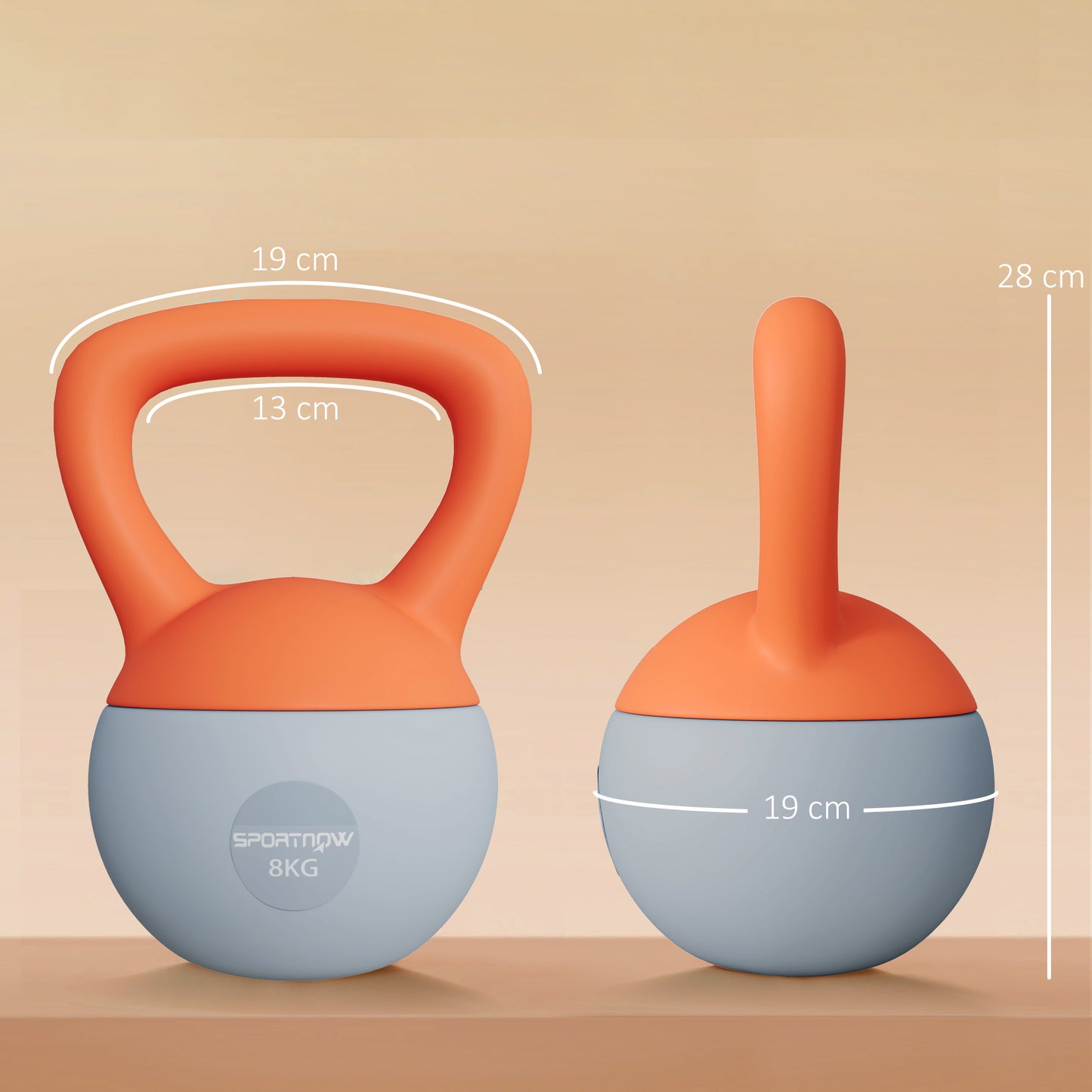 SPORTNOW 8KG Soft Kettlebell, Kettlebell with Non-Slip Handle for Home Gym, Weight Lifting, Strength Training, Orange/Grey--ChewyGames-ChewyGames