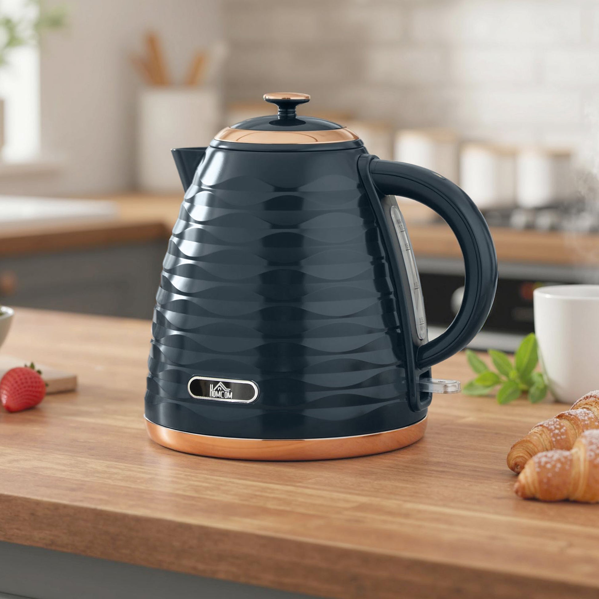 HOMCOM 3kW Rapid Boil Honeycomb Kettle - Dark Blue--ChewyGames-ChewyGames