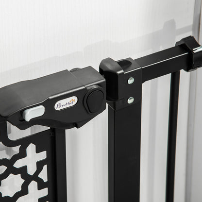 PawHut 74-80 cm Pressure Fit Safety Gate for Doorways and Staircases, Dog Gate, Pet Barrier for Hallways with Auto Close, Double Locking--ChewyGames-ChewyGames