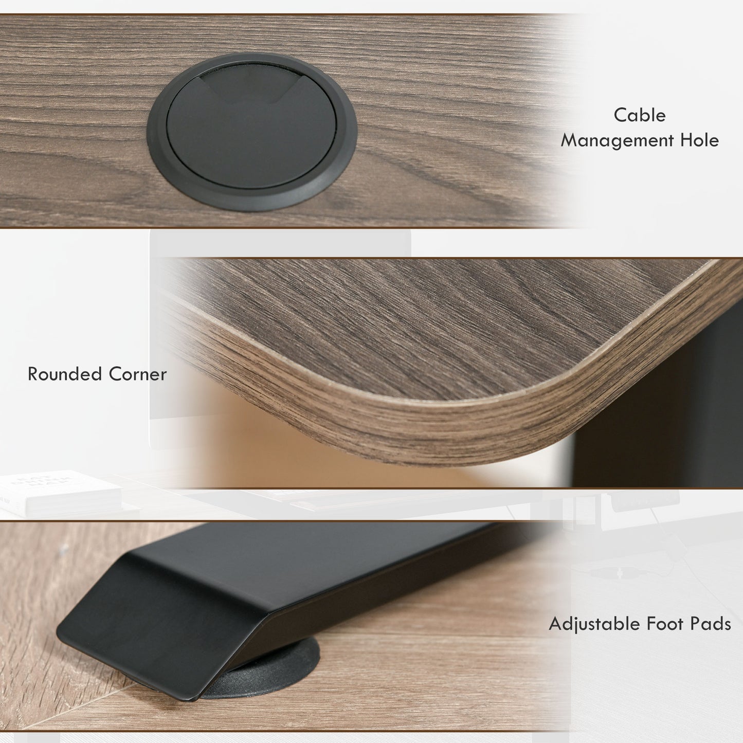 72-116cm Adjustable Electric Sit to Standing Desk with LED Display - Wood Black