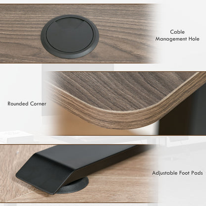 72-116cm Adjustable Electric Sit to Standing Desk with LED Display - Wood Black