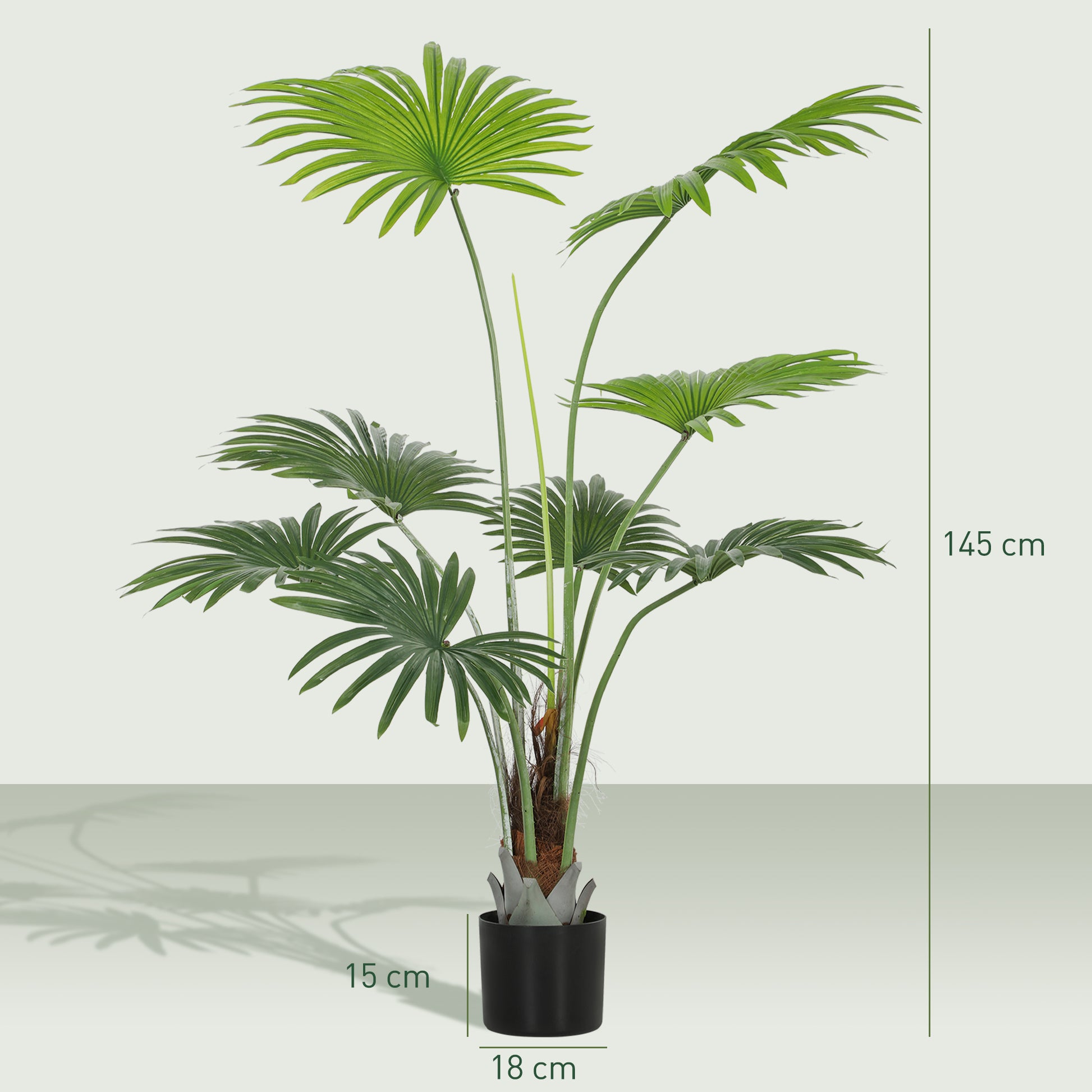 HOMCOM 145cm Artificial Palm Tree, Decorative Artificial Plant with Lifelike PEVA Leaves and Coconut Coir, Fake Tree with Plastic Pot and Flocking for Home Office Decor, Green--ChewyGames-ChewyGames