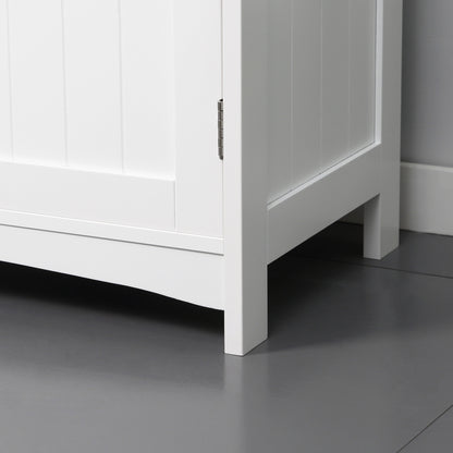 kleankin Pedestal Under Sink Cabinet with Double Doors, Modern Bathroom Vanity Unit, Storage Cupboard with Adjustable Shelves, White
