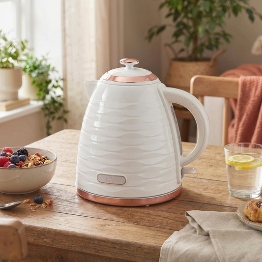 HOMCOM 3kW Rapid Boil Honeycomb Kettle - Cream
