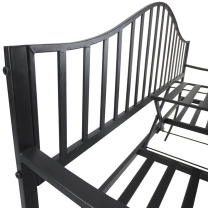 Outsunny Metal Bench W/Table,  150Lx53Wx95H cm
