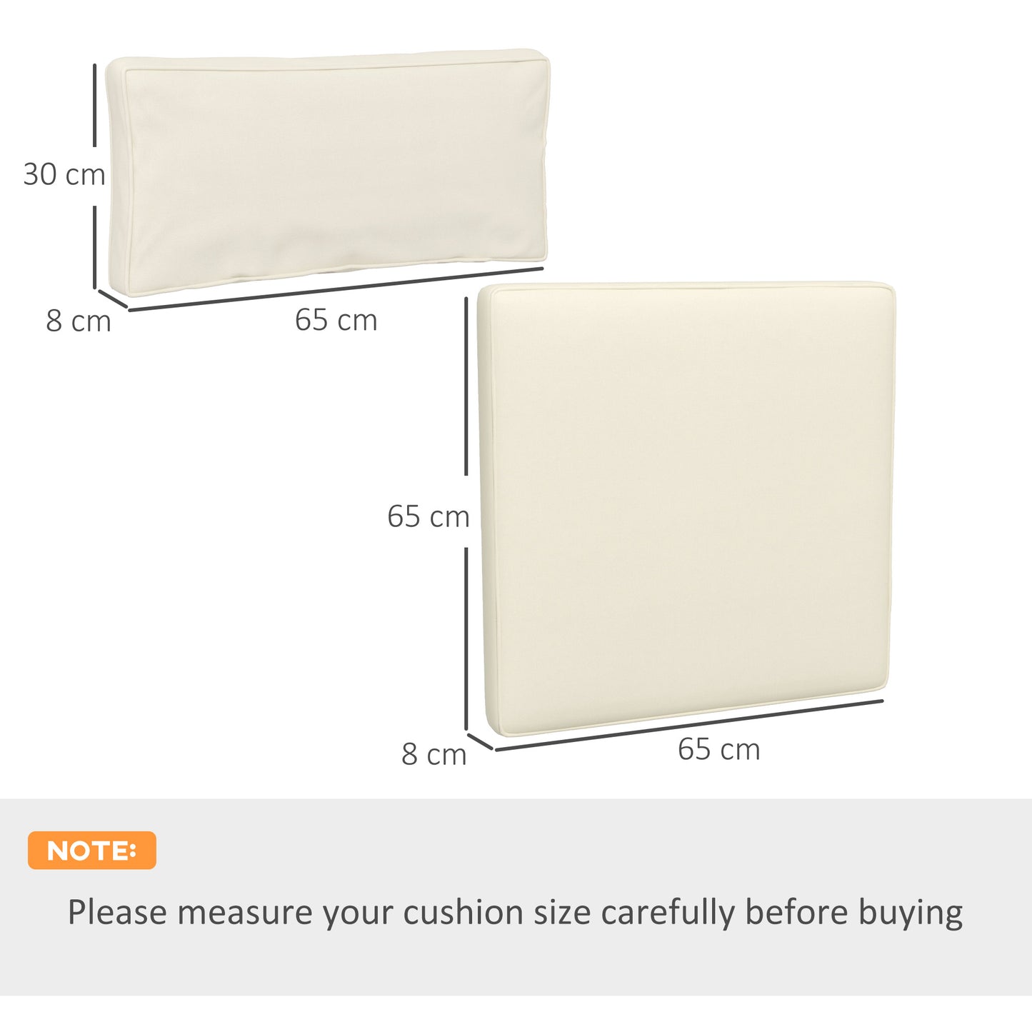 Outsunny 14-piece Dining Set Cushions - Cream