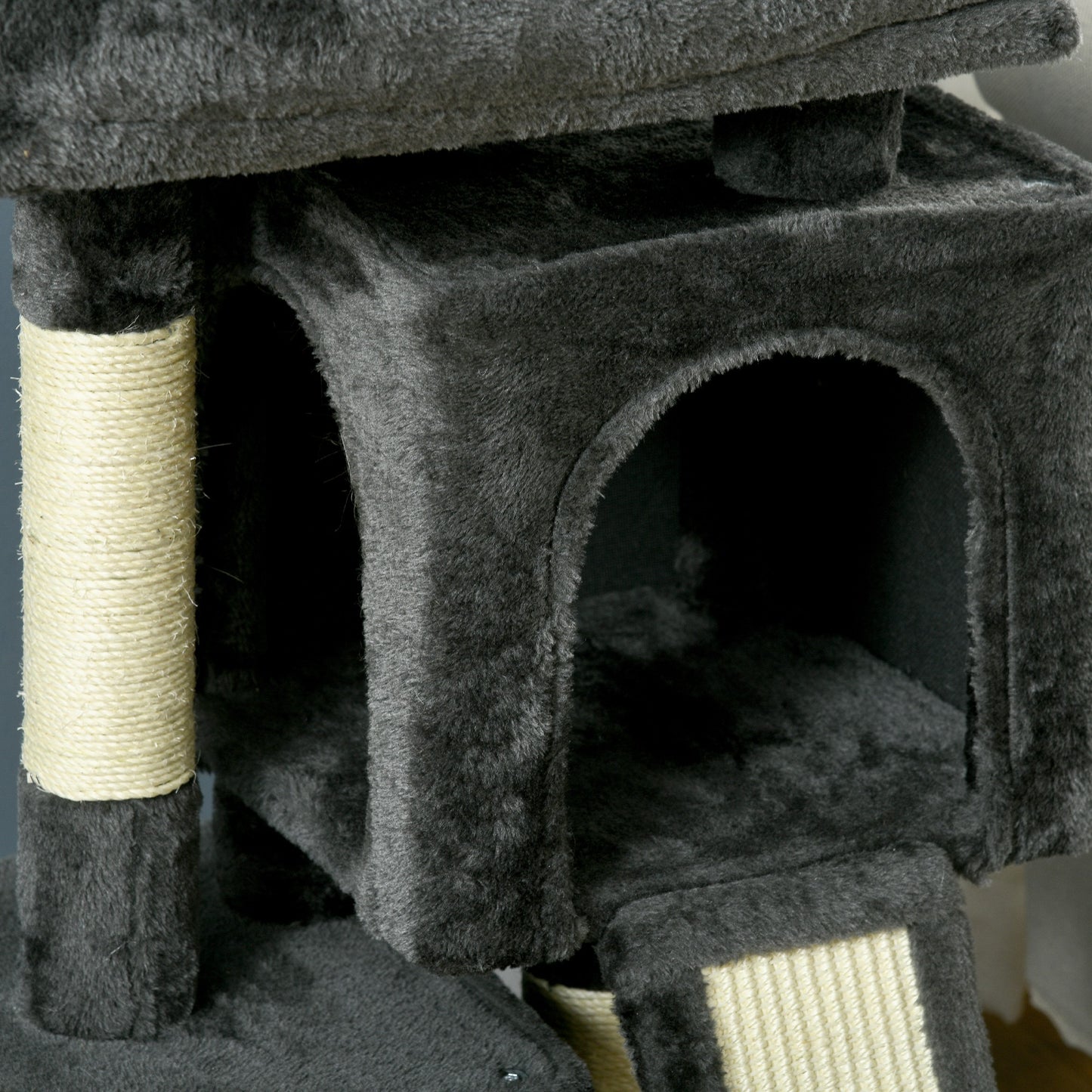 PawHut Cat Tree for Indoor Cats 81cm Cat Scratching Post Scratch Board Kitten Tower Climbing Frame, Black