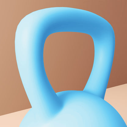 SPORTNOW 8KG Soft Kettlebell, Kettlebell with Non-Slip Handle for Home Gym, Weight Lifting, Strength Training, Light Blue/Grey