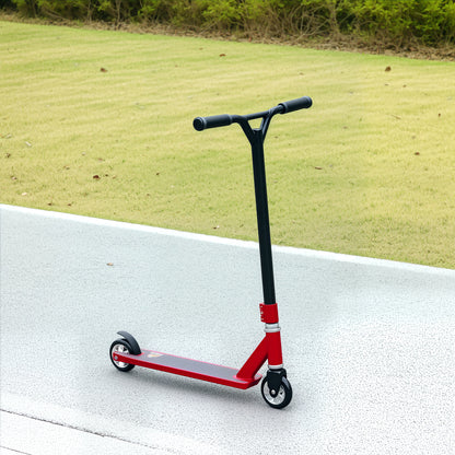 HOMCOM Stunt Scooter, 360° Entry Level Tricks Scooter w/ Lightweight Aluminium Deck and ABEC 7 Bearing, For Age 14+ Beginners, Red--ChewyGames-ChewyGames