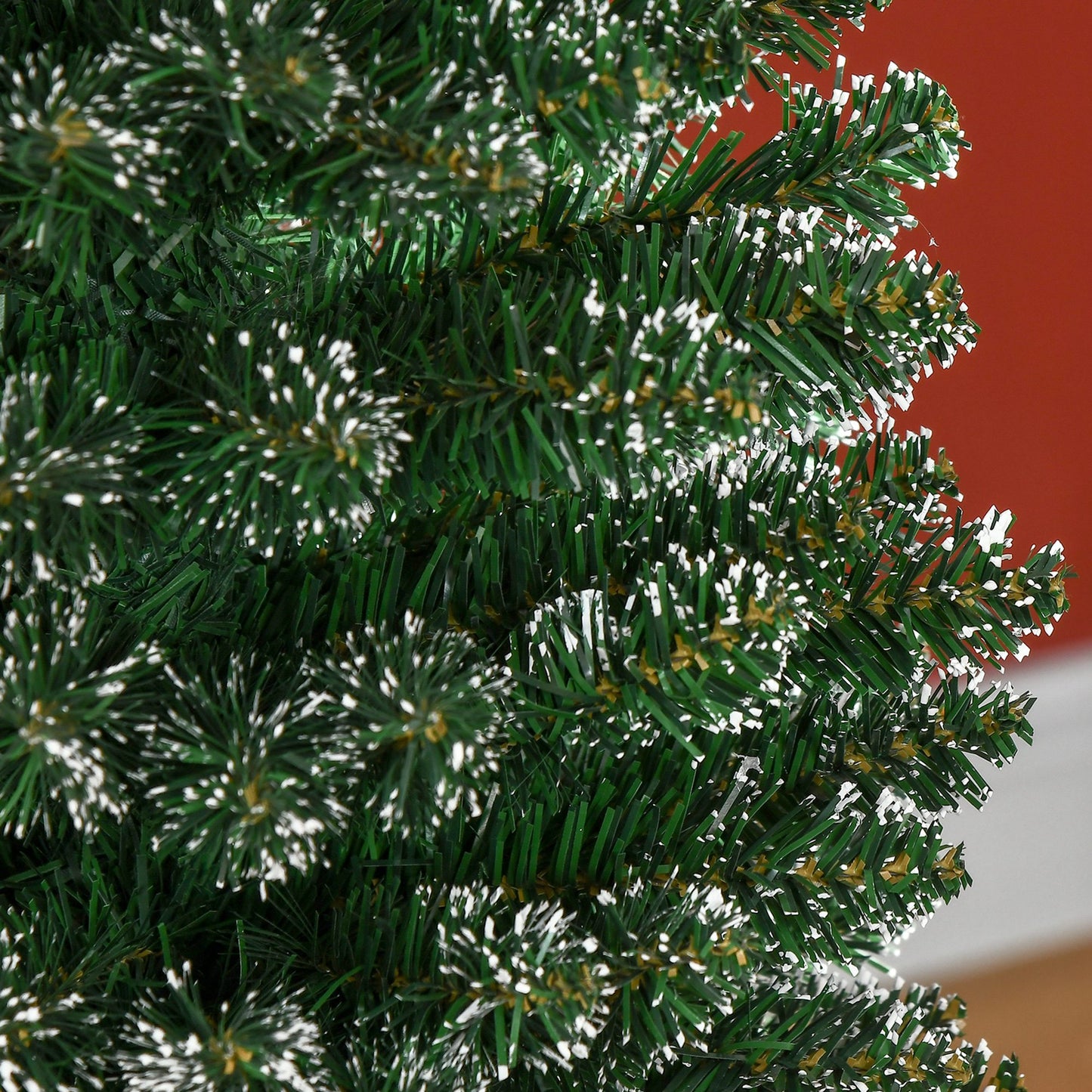 HOMCOM 5.5FT Artificial Snow Dipped Christmas Tree Xmas Pencil Tree Holiday Home Indoor Decoration with Foldable Black Stand, Green--ChewyGames-ChewyGames