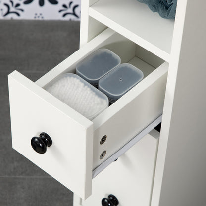 kleankin Slimline Bathroom Storage Cabinet - White--ChewyGames-ChewyGames