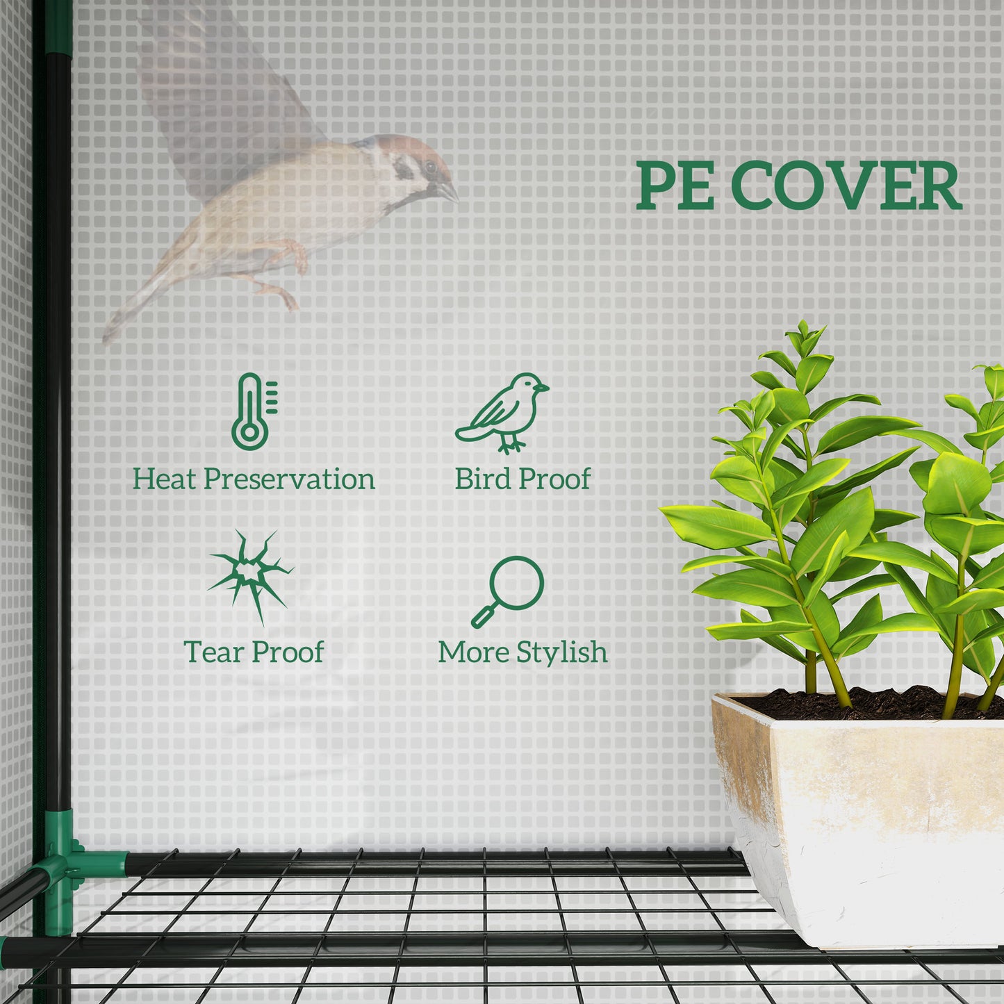 Outsunny 46 x 215cm Nine-Shelf Greenhouse