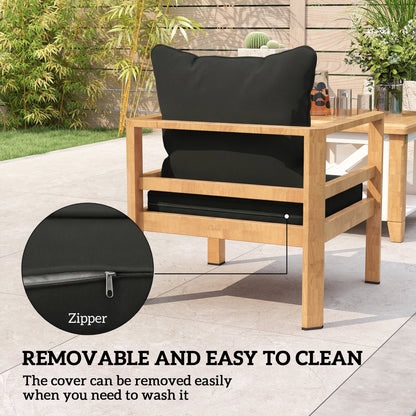 Outsunny Seat and Back Padded Cushion Set, CUSHION ONLY - Black