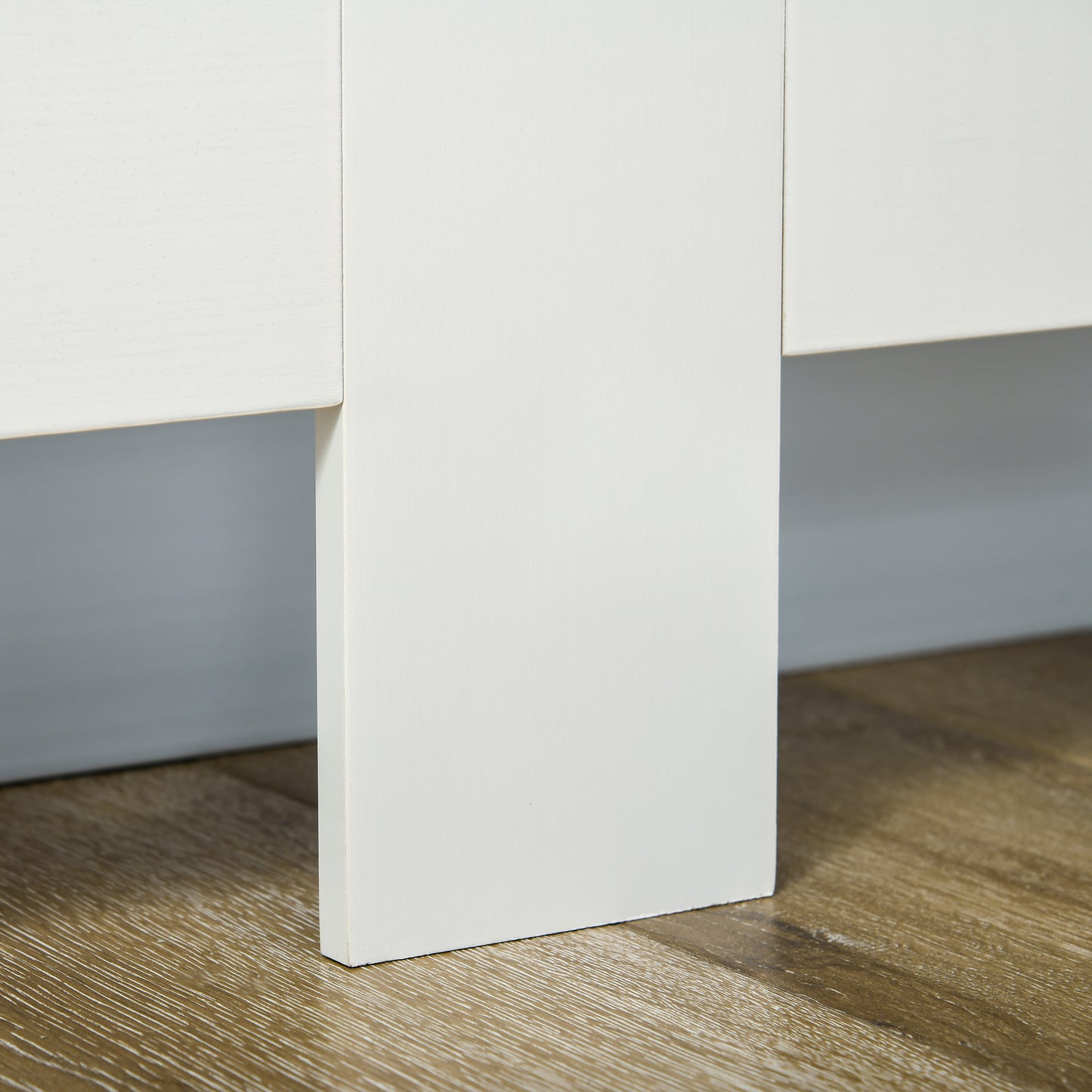 HOMCOM Slatted Radiator Cover Painted Cabinet MDF Lined Grill in White (172L x 19W x 81H cm)