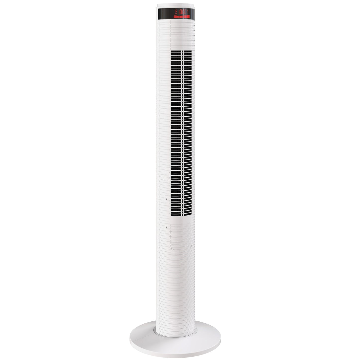 HOMCOM Oscillating Tower Fan Remote Control 3 Speed Modes Cooling Machine White