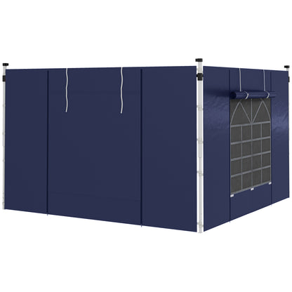 Outsunny Set of Two 195 x 295cm Replacement Gazebo Side Walls - Blue