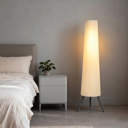 HOMCOM Dimmable Tripod Floor Lamp with Foot Switch, Nordic Standing Lamp with Fabric Shade, 153cm, White