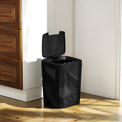 HOMCOM 15L Sensor Bin, Automatic Touchless Kitchen Bin, Easy Clean, Battery Operated for Home Office, Bedroom, Bathroom, Black--ChewyGames-ChewyGames