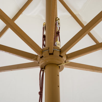 Outsunny 3.3m Elegant Wooden Parasol - Cream