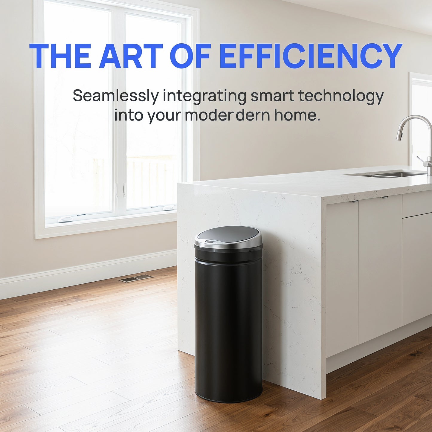 HOMCOM 50L Sensor Bin, Automatic Touchless Rubbish Bin with Soft-Close Lid, Fingerprint Resistant Stainless Steel for Kitchen, Home Office, Recycling and Waste, Black