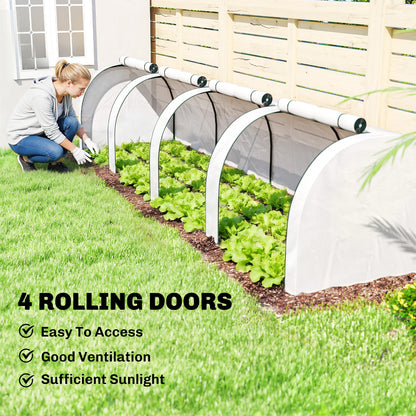 Outsunny 395  x 100 cm Low Tunnel Greenhouse - White