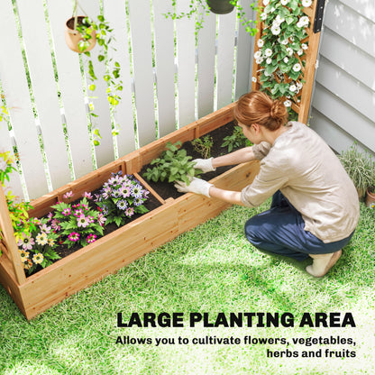 Outsunny Fir Wood 171 x 39 cm Planter and Trellis Garden Bed