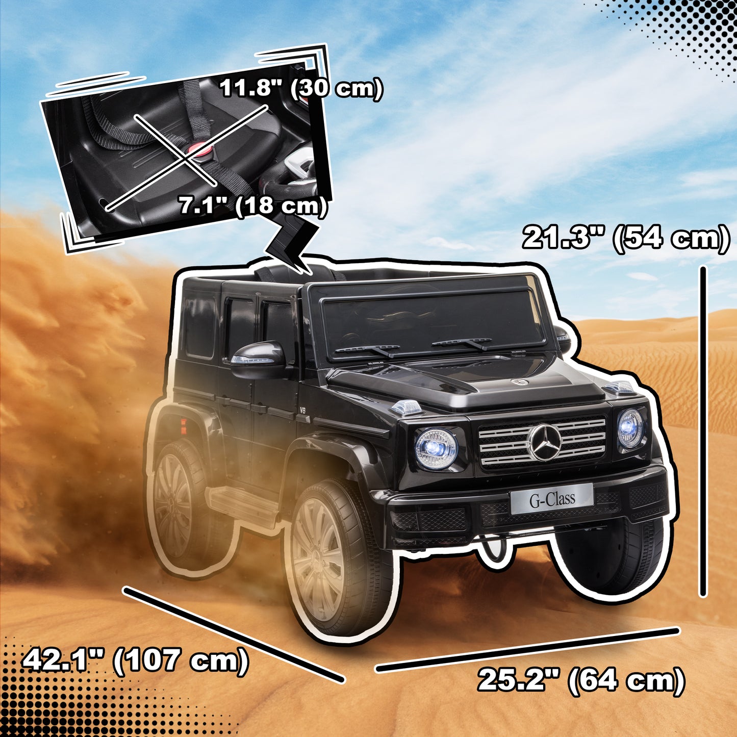 HOMCOM Mercedes Benz G500 12V Kids Electric Ride On Car Toy w/ Remote Control