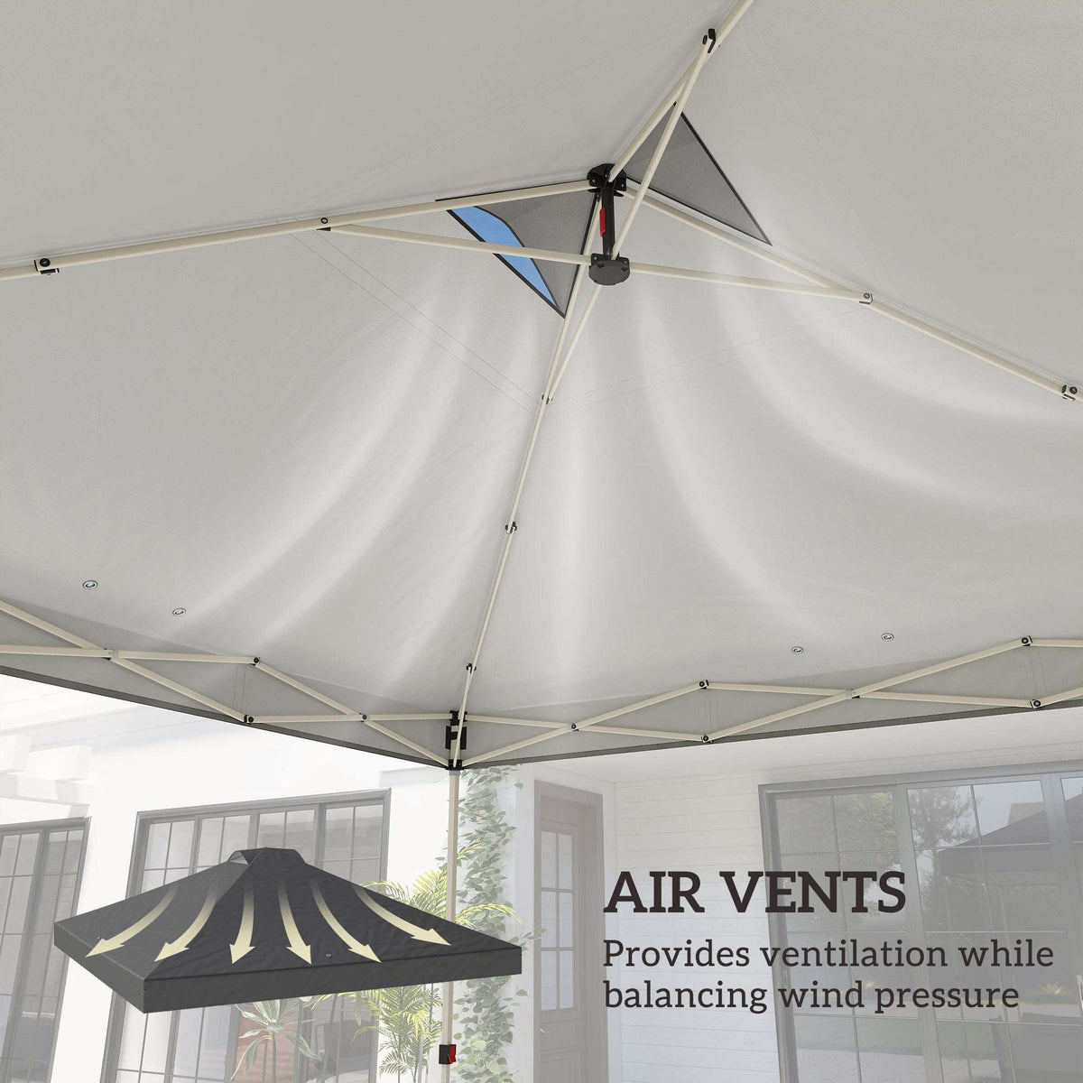 Outsunny Gazebo Roof Replacement UV50+ Waterproof Pop Up Canopy Cover with 8 Drainage Holes 3 x 3 m Dark Grey