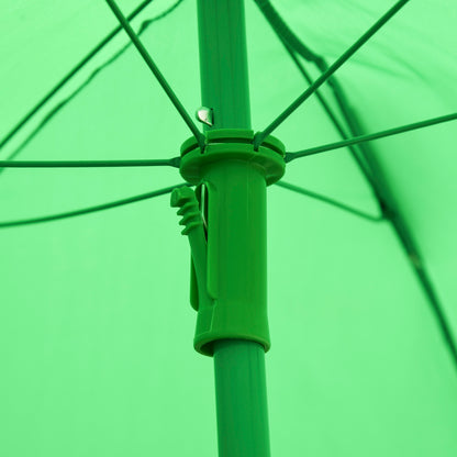 Outsunny Kids Folding Picnic Table Chair Set w/ Parasol, Green