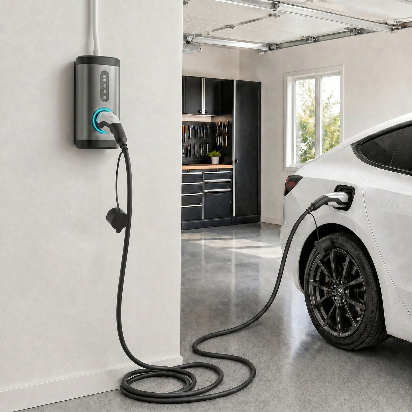 HOMCOM Type 2 EV Charging Cable, 22kW, 32A, Mode 3, 3-Phase, 10m Type 2 to Type 2 EV Extension Cable for EVs, PHEVs