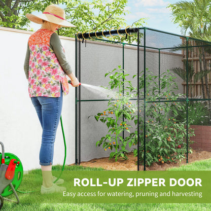 Outsunny Fruit Cage Bird Netting, Brassica Cage Plant Protection Tent with Zipped Door, Anti Bird, Insects, Small Animals, Black