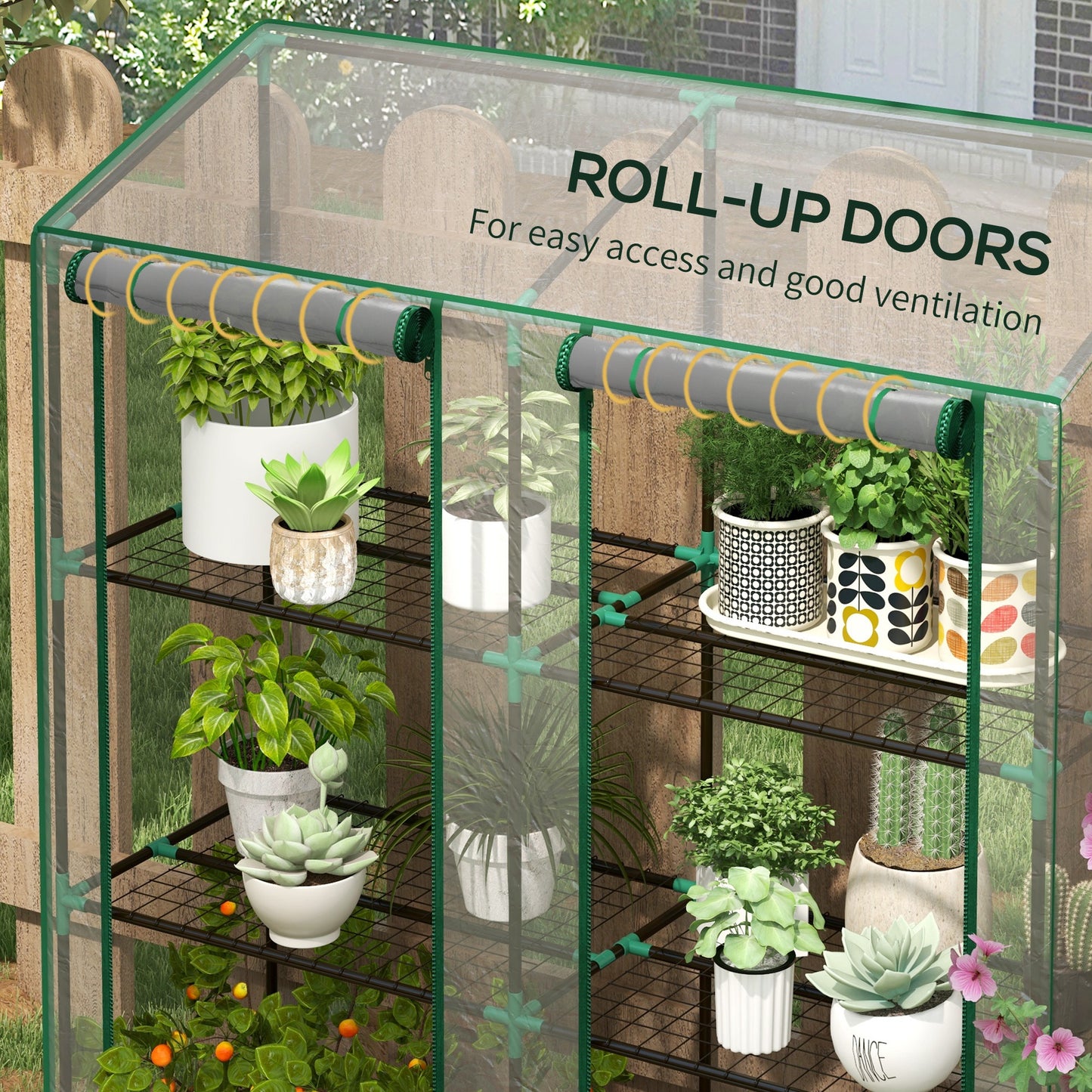 Outsunny 46 x 143cm Three-Shelf Mini Greenhouse - Clear