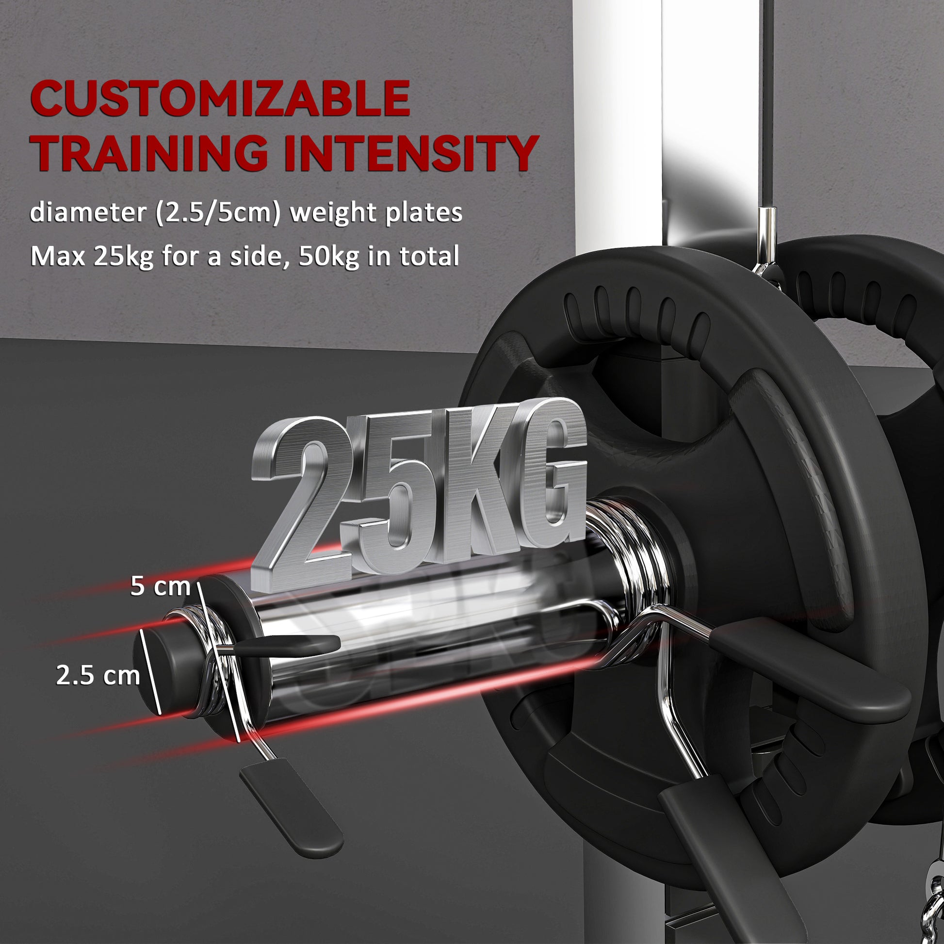 SPORTNOW Power Cage Power Rack with 15-Level Squat Rack, Cable Pulley System, Lat Pulldown & Pull Up Bar--ChewyGames-ChewyGames